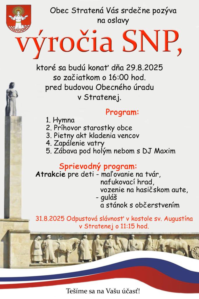 Pozvánka na oslavy pri príležitosti výročia SNP